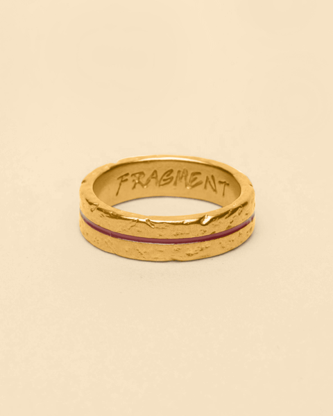 LINE RING [GOLD] - RED