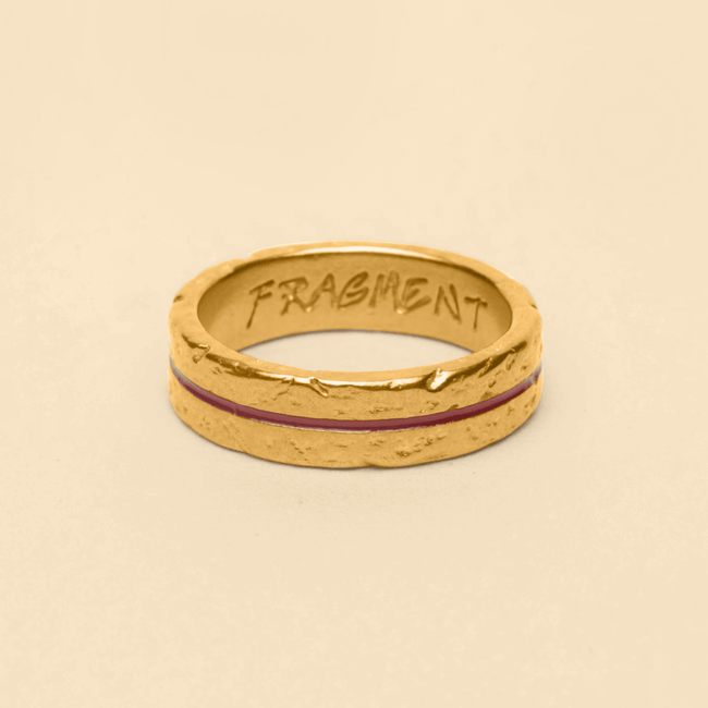 LINE RING [GOLD] - RED - FRAGMENT STUDIO