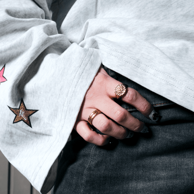 LINE RING [GOLD] - RED - FRAGMENT STUDIO