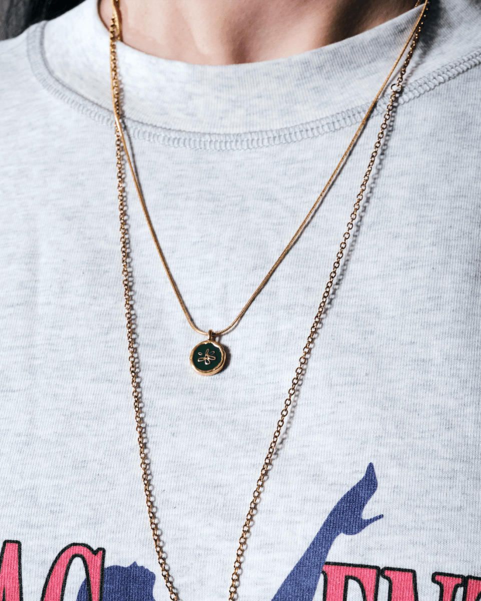 LOST PETAL NECKLACE [GOLD] - KHAKI - FRAGMENT STUDIO