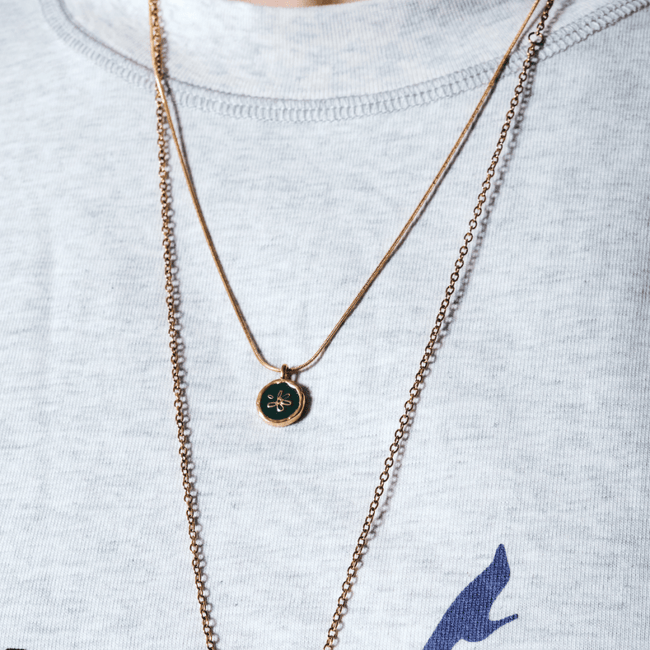 LOST PETAL NECKLACE [GOLD] - KHAKI - FRAGMENT STUDIO