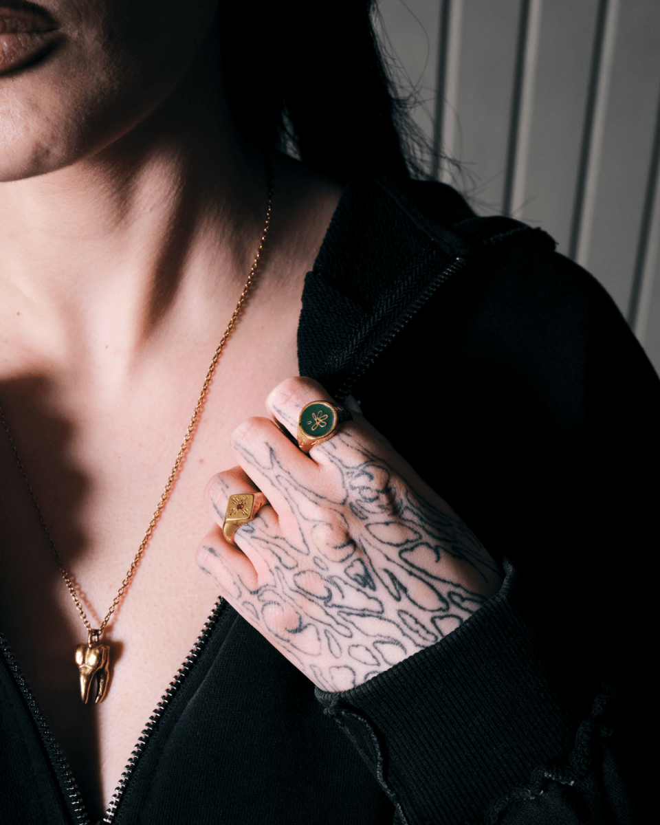 LOST PETAL RING [GOLD] - KHAKI - FRAGMENT STUDIO