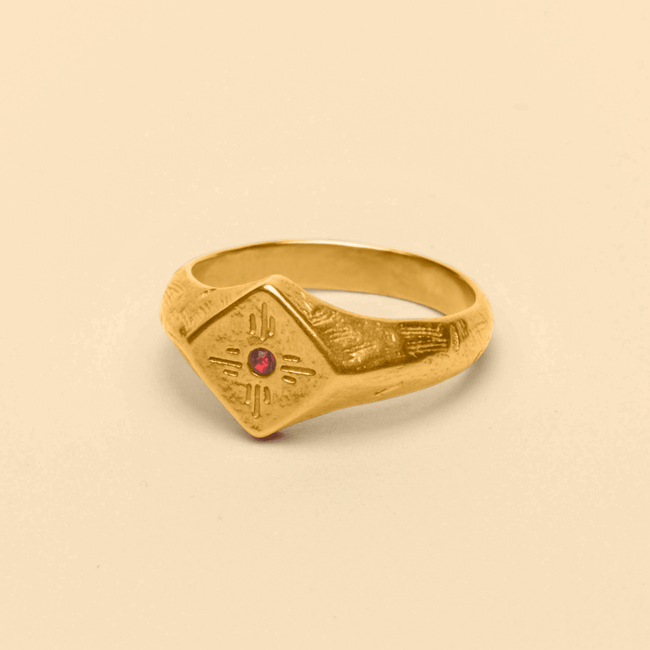 RED RAY RING [GOLD] - FRAGMENT STUDIO