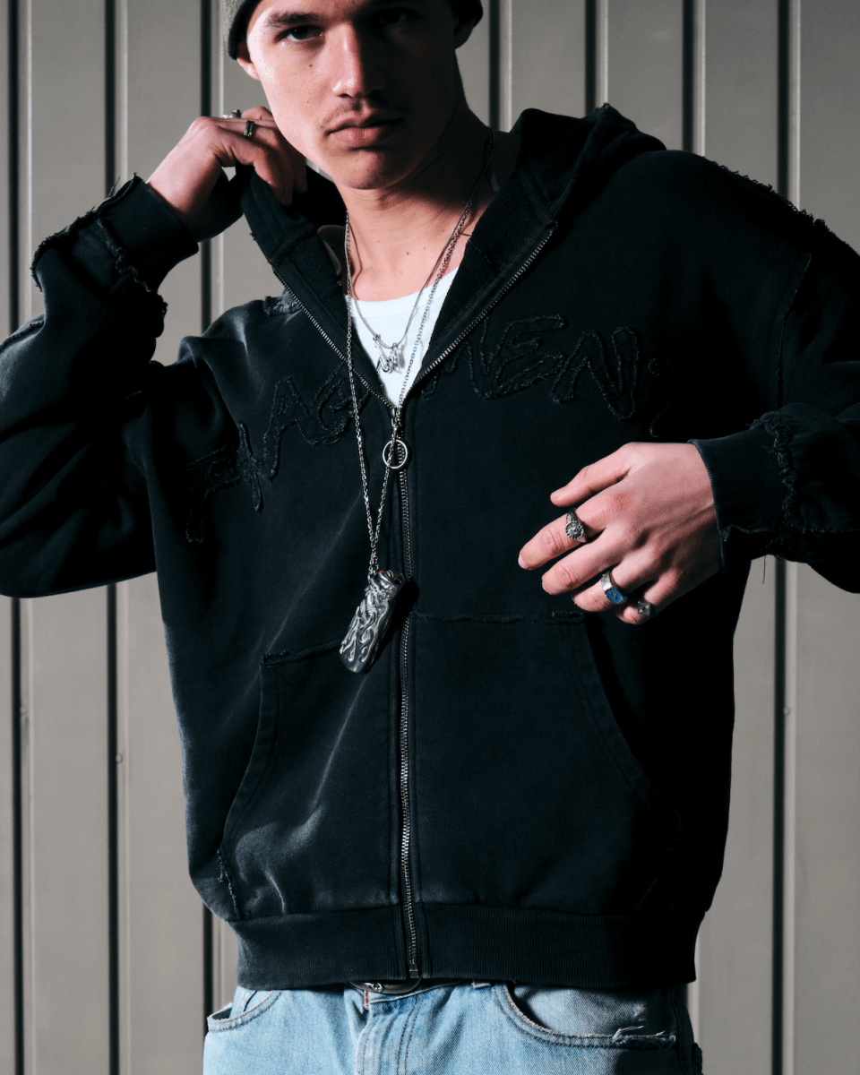ROOTS ZIP UP HOODIE - BLACK - FRAGMENT STUDIO