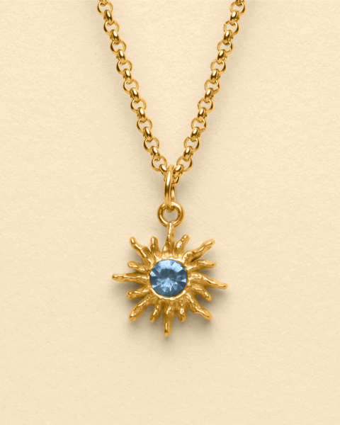 SOLAR FLARE NECKLACE [GOLD] - BLUE