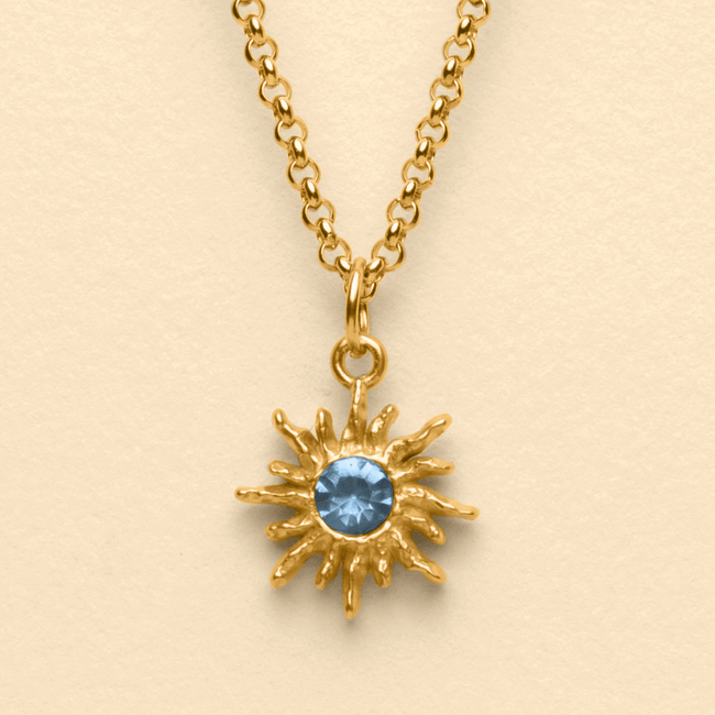 SOLAR FLARE NECKLACE [GOLD] - BLUE - FRAGMENT STUDIO