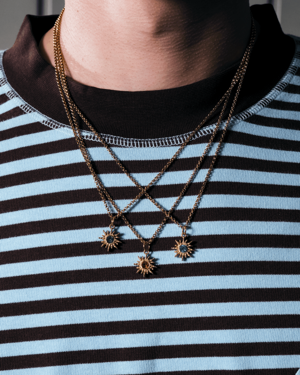 SOLAR FLARE NECKLACE [GOLD] - BLUE - FRAGMENT STUDIO