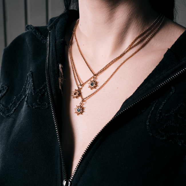 SOLAR FLARE NECKLACE [GOLD] - BLUE - FRAGMENT STUDIO