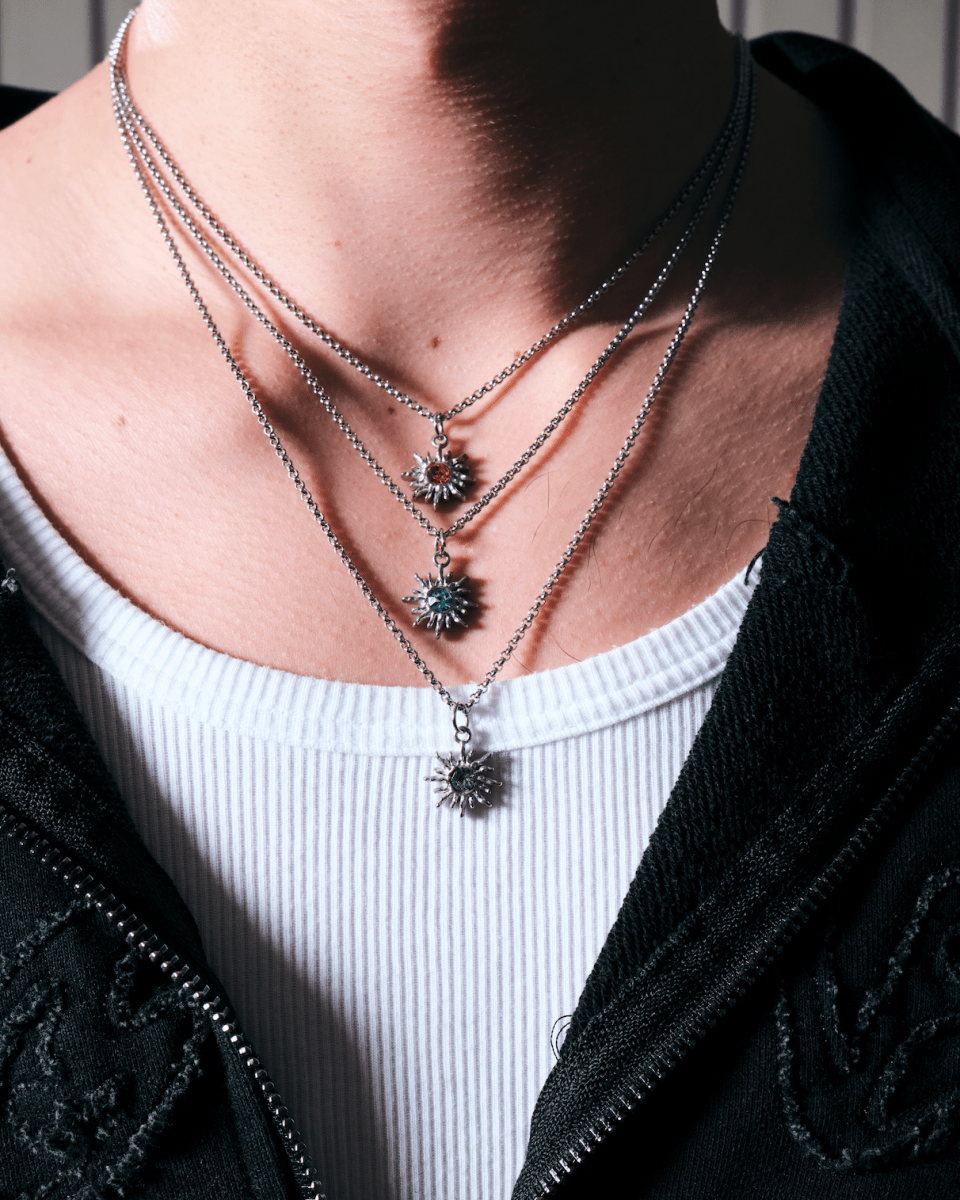 SOLAR FLARE NECKLACE - GREEN - FRAGMENT STUDIO
