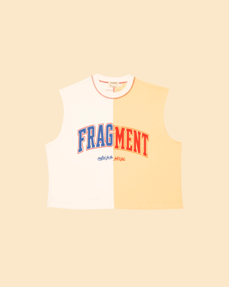 SPLIT VARSITY SLEEVELESS TEE - FRAGMENT STUDIO