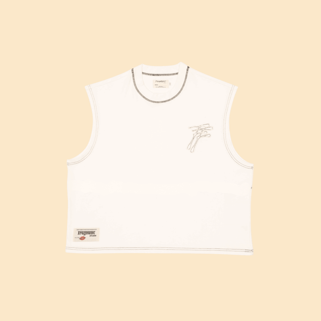 WHITE CONTRAST SLEEVELESS TEE - FRAGMENT STUDIO